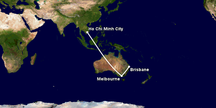 Bay từ Sài Gòn đến Brisbane qua Melbourne, Brisbane