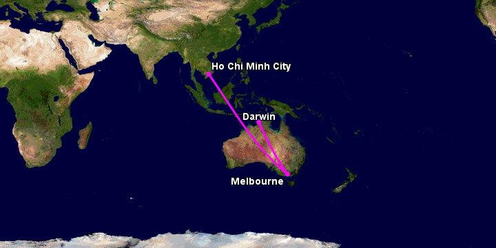 Bay từ Sài Gòn đến Darwin qua Melbourne