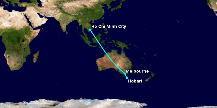 Bay từ Sài Gòn đến Hobart qua Melbourne