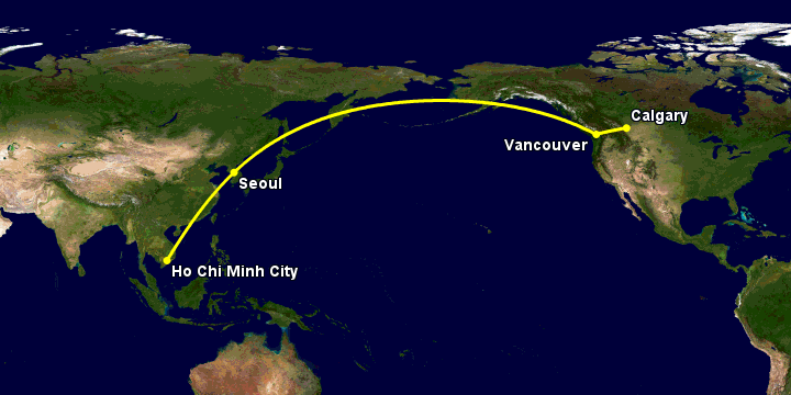 Bay từ Sài Gòn đến Calgary qua Seoul, Vancouver