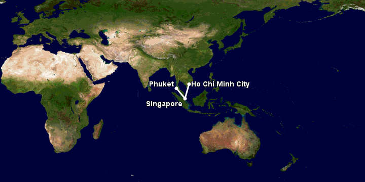 Bay từ Sài Gòn đến Phuket qua Singapore
