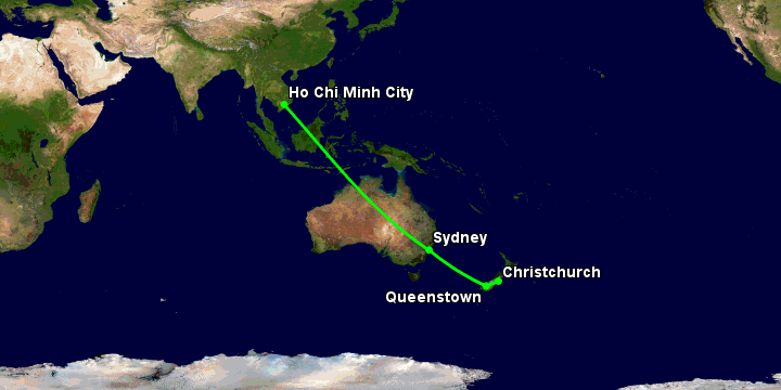Bay từ Sài Gòn đến Christchurch qua Sydney, Queenstown