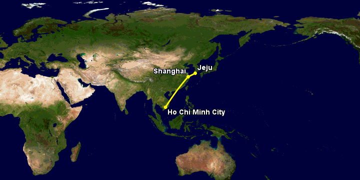 Bay từ Sài Gòn đến Jeju qua Thượng Hải, Jeju City