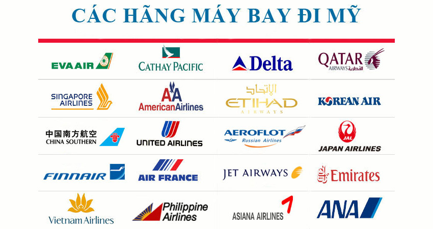 cac hang hang khong di my